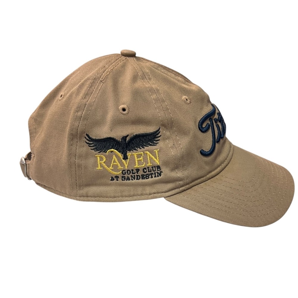 Titleist‎ Golf Hat Mens Medium-Large Tan Raven Golf Club Sandestin New Era Cap